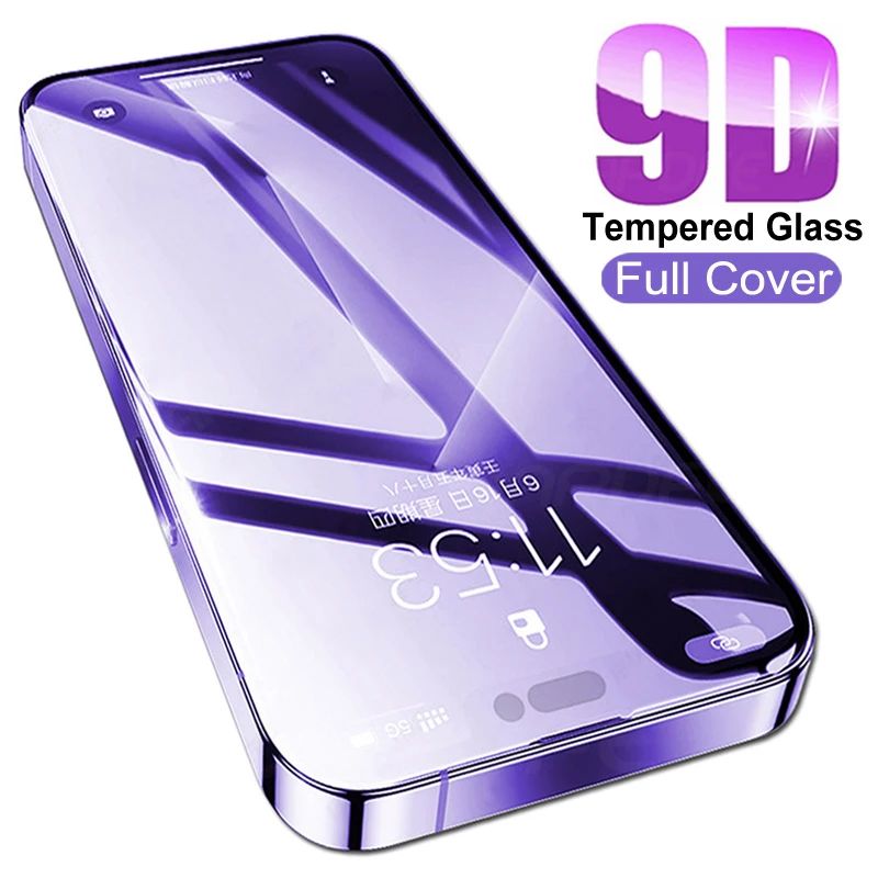 9D Full Cover Tempered Glass For Apple iPhone 14 13 12 11 Pro Max mini Screen Protector iPhone X XR