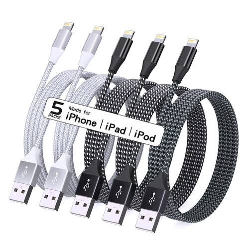 5Packs USB To Lighting Cable For iPhone14 13 12 11 Pro Max X XS XR 12W Quick Charging Cable Data Wir