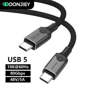 16K USB 5 Thunderbolt Cable 4K@544Hz 80Gbps Type C TO USB-C Cable PD240W Type-c Charge Cable for Mac