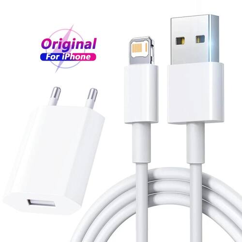 EU USB Wall Charger USB Data For iPhone 15 14 13 12 11 Pro Mini 8 Plus XR X XS SE Charging Data Cabl