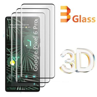 3Pcs Tempered Glass for Google Pixel 6 7 Pro Screen Protector Full Cover Film for Pixel 6Pro Glass