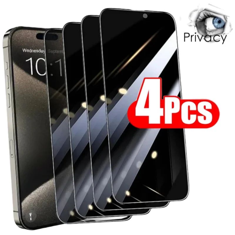 4PCS Anti-peep Tempered Glass For iphone 15 Pro Max 14Pro 13Plus 12 Privacy Screen Protector For iph