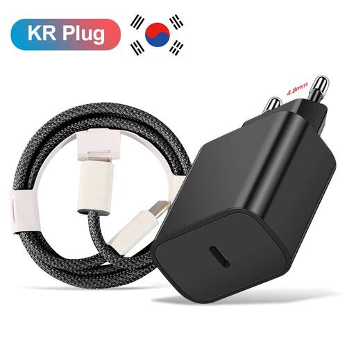 20W PD Korean USB C Type C Charger For iPhone 15 Quick Charging Cable For Redmi Note 12 Samsung S23