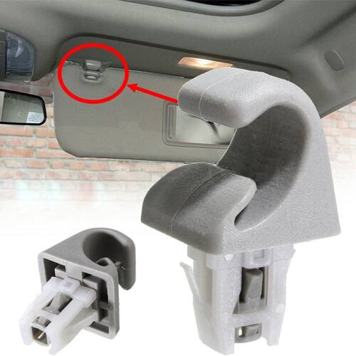 2pcs Sun Visor Clip Hook Bracket Car Interior Plastic Sunvis