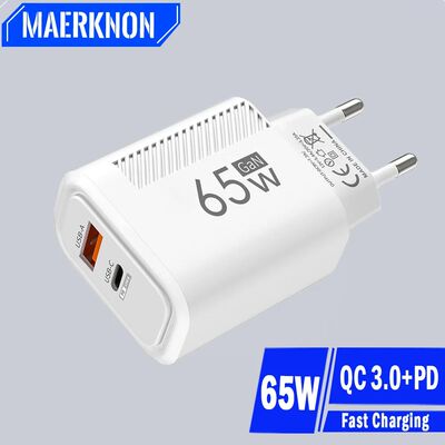 65W GaN Charger USB Type C Quick Charging Mobile Phone Adapt