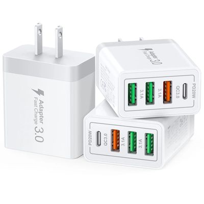 3USB PD Charging Adapter QC3.0 Type C Multi Ports Quick Charger Universal High Speed Charger For iPh