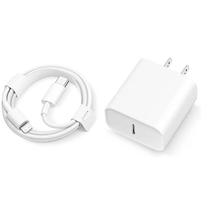 PD 20W Quick Charging US Charger Plug with 1M/3FT Cable for iPhone iPad