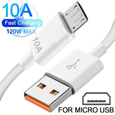120W 10A Quick Charging Micro USB Android Charger Data Cord For Samsung Huawei Tablet Camera Monitor