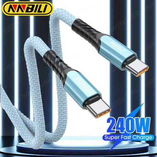 240W USB C Cable Power Wire QC4.0 for MacBook Samsung iPhone 15 16 USB C to C PD Cable 48V5A Quick C