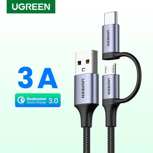 2In1 USB to Type C Micro USB Charging Cable for Samsung Poco Quick Cable Charging Data Cable USB Cha