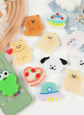 Korean Style Phone Grip Tok Cute Cartoon Bear Dog Frog Cat F