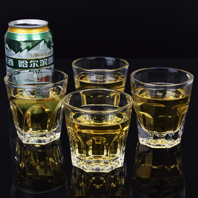 钢化玻璃杯Ktv八角杯茶叶杯酒吧啤酒杯烈性酒杯洋酒杯威士忌杯加
