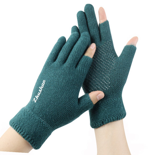 秋冬季半指毛线防滑保暖手套