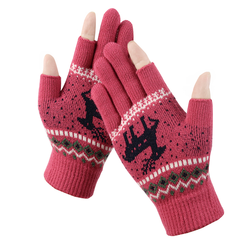 漏二指触屏女士手套秋冬季毛线针织保暖可爱韩版学生骑开车防寒男,服饰配件/皮带/帽子/围巾,手套,淘宝优惠券,粉丝福利购,淘宝优惠卷