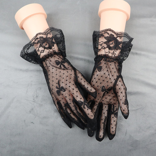 女士蕾丝分指手套结婚性感