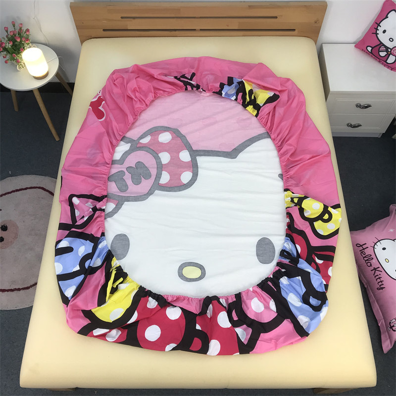 全棉凯蒂猫单件床笠hellokitty儿童卡通纯棉床罩床垫保护套可爱女