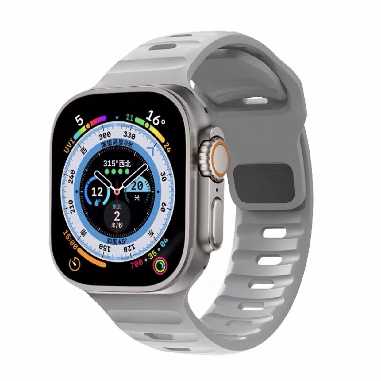 SUITABLE FOR HUAQIANGBEI APPLE WATCH9 STRAP S8S9 ULTRA WATCH SILICONE BAND HK8PROMAX