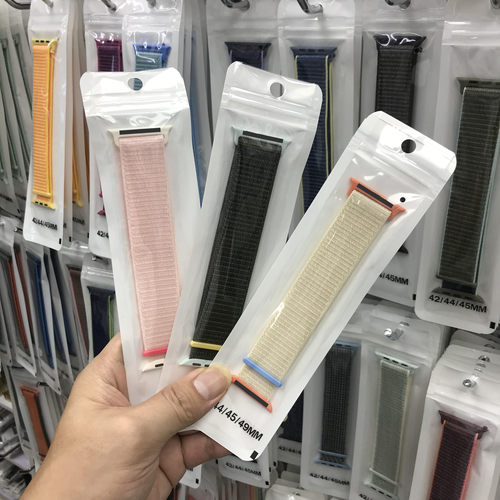 适用华强北ultra手表带S10尼龙编织魔术贴回环iwatch8苹果s98765e