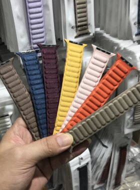 适用新款苹果applewatchs11Ultra官网磁吸表带腕带s9s8s7s6手表带