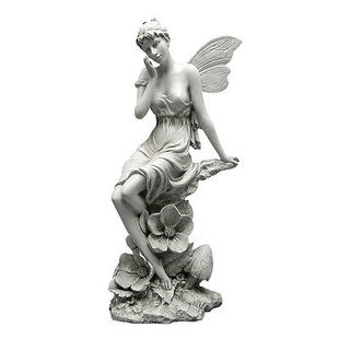 美国代购 埃塞克斯思考仙女花园雕像庭院 饰品雕塑摆件 居家装