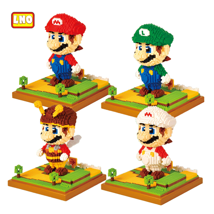 包邮兼容乐积木高微小颗粒超级玛丽骑耀西龙猫乔巴拼装儿童玩具