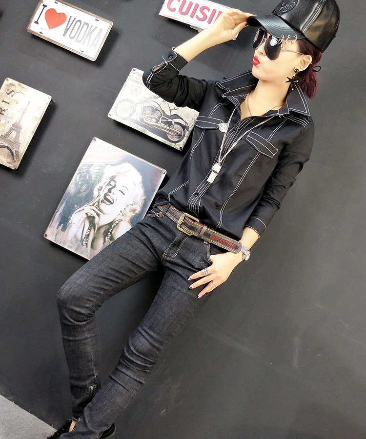 2020 spring and autumn new pattern Long sleeved shirt Korean Edition Versatile Fashion small shirt Base coat Self cultivation Show thin shirtin the Women's clothing/Boutique , Shirt  category - from Buy2taobao.com to provide professional Taobao agent buy service