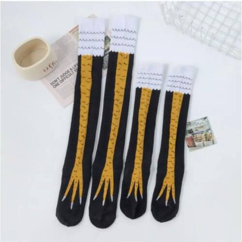 Novelty Cotton High Tube Chicken Feet Socks Breathable Haraj