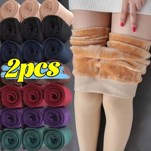 Autumn Winter Fleece Leggings for Women Velvet Warm Stocking