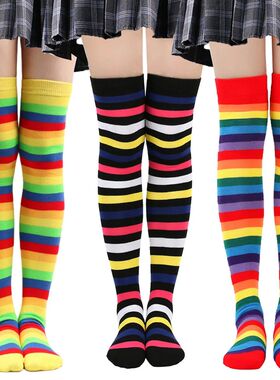 Colorful Women's Stockings High Above the Knee Socks Autumn