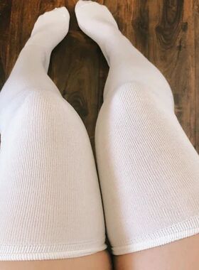 Fashion Black White Soild Color Long Socks Women Over Knee T