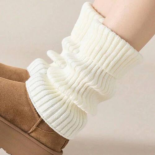 1 Pair Classic Knit Leg Warmers Rib-Knit Knee-High Leg Warme