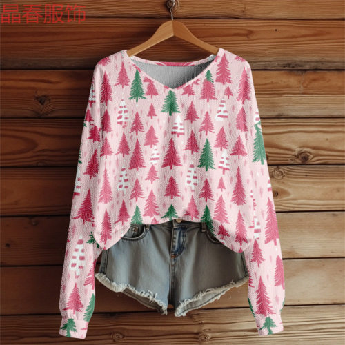 Christmas Element Printing Personality Casual Autumn And Win