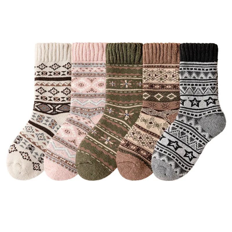 Extra thick socks for women winter terry warm retro autumn a