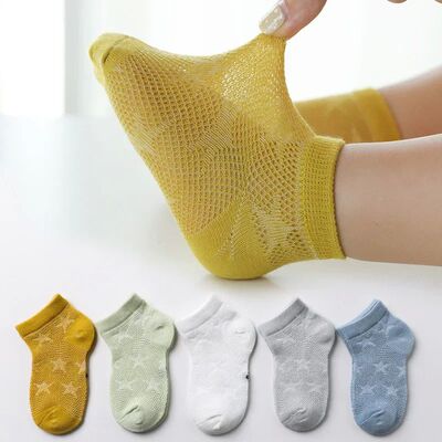 5 Pairs/lot 0-12Y Children Ultrathin Mesh Socks Baby Boys Gi