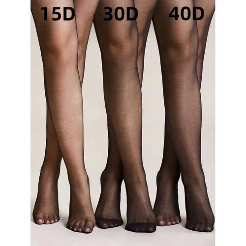 15D/30D/40D Solid Color Black Sexy Tights For Women Perspect