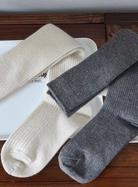 Fashion Long Socks Cashmere Boot Solid Wool Thigh Stocking S