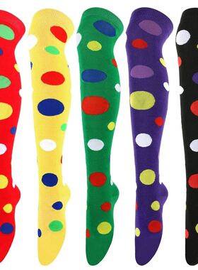 Big Polka Dots Stockings Women Over Knee High Long Socks Col