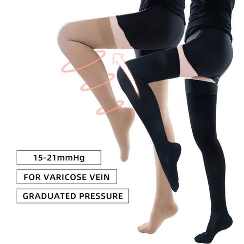 Medical Compression Stocking 15-20 mmHg over Knee High Thigh
