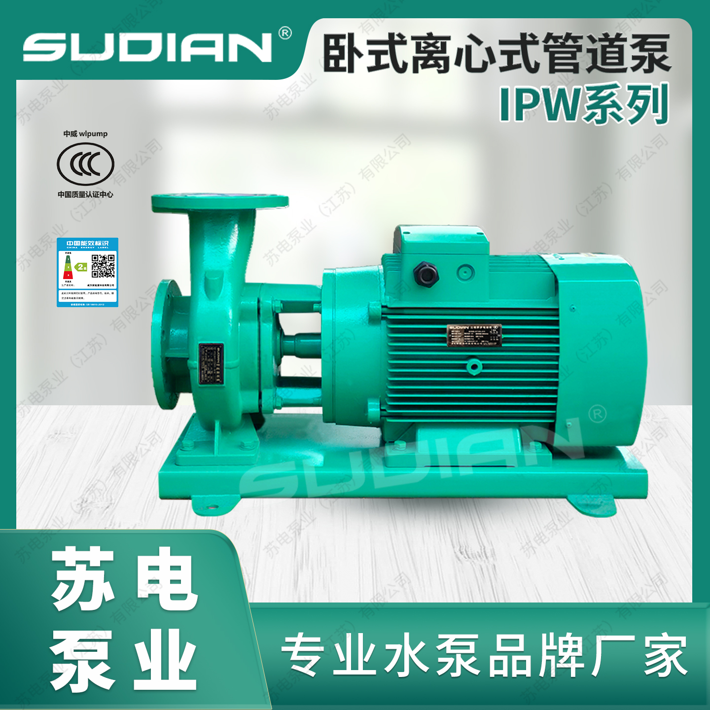 苏电IPW65-100-1.5/2卧式管道增压空调循环离心泵SUDIAN