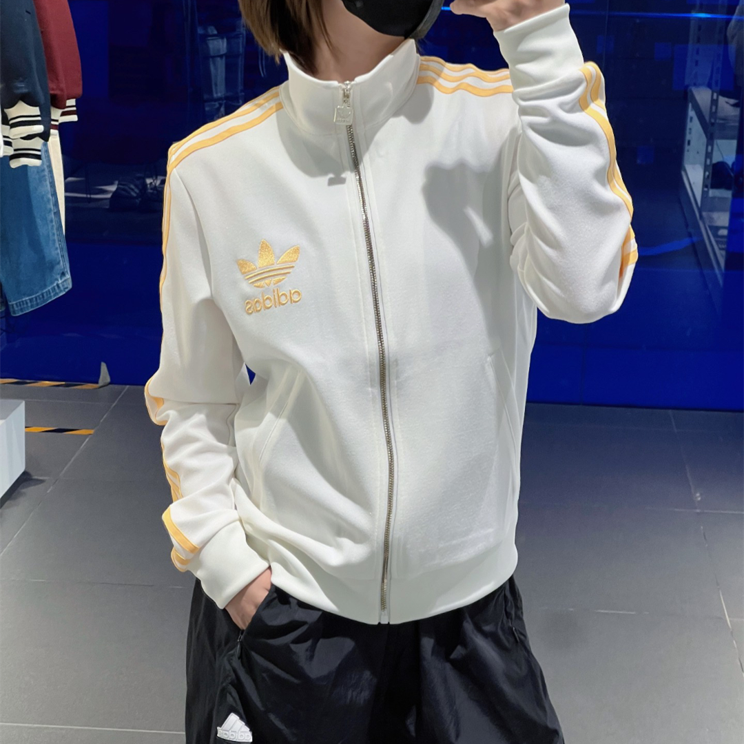 阿迪达斯三叶草长袖Jennie同款运动立领拉链夹克外套上衣 JZ4337