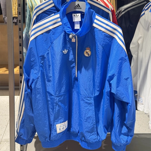 阿迪达斯三叶草新款男子梭织半拉链套头卫衣运动休闲外套 KC3736