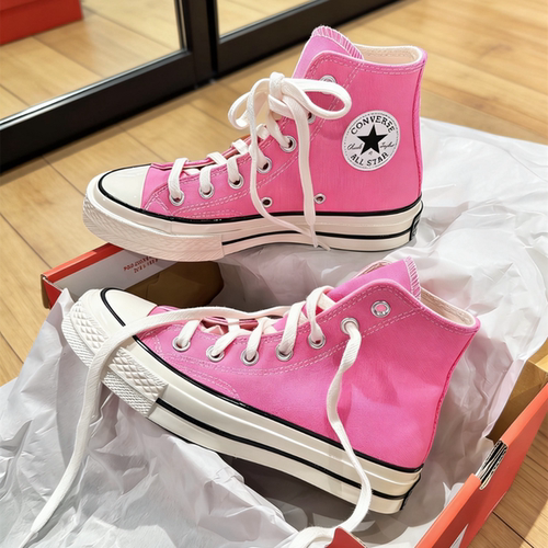 Converse匡威1970s新版霓虹芭比粉色 高低帮帆布鞋172678c