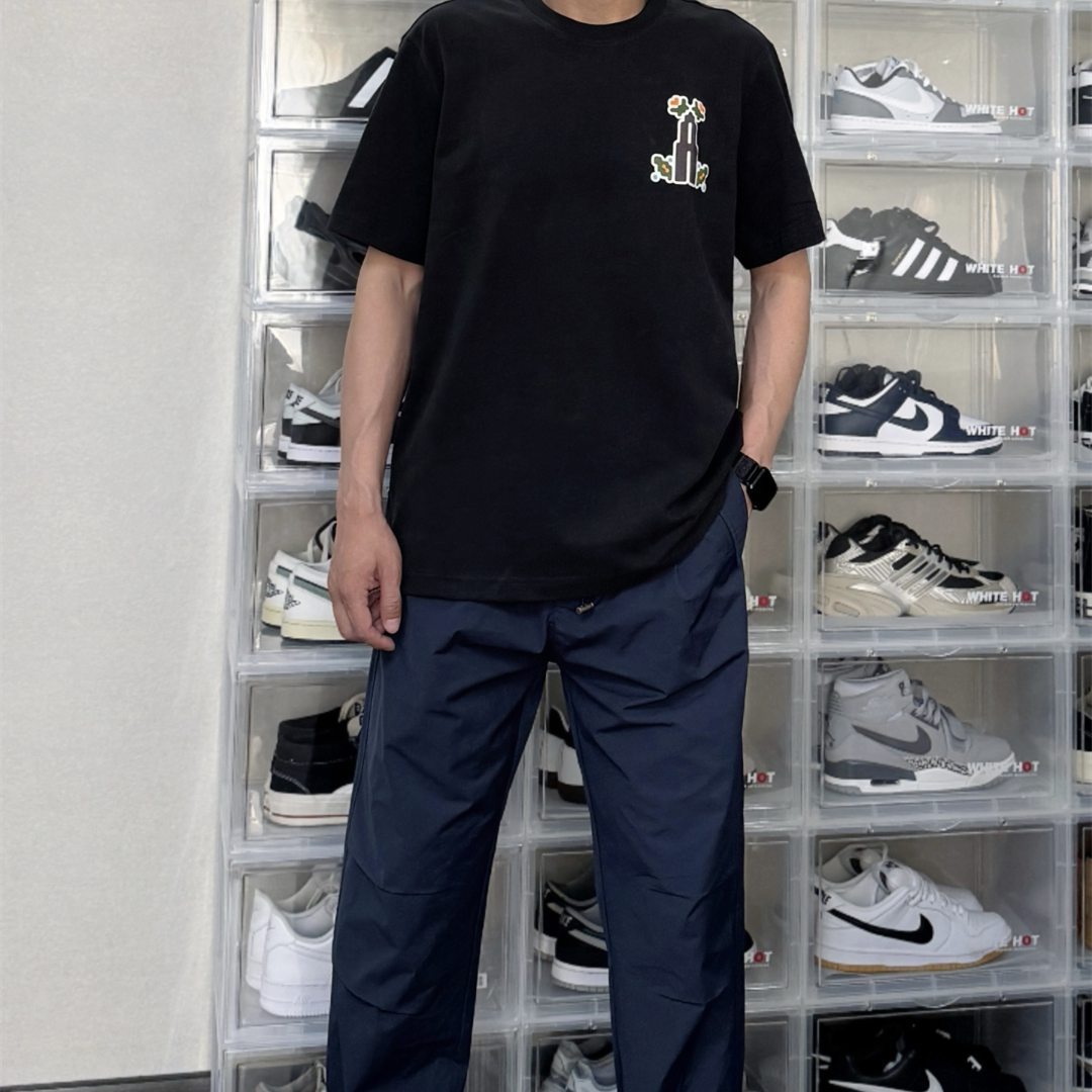 阿迪达斯三叶草夏季男女半袖像素印花休闲运动圆领短袖T恤 KD1843图片