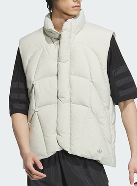 阿迪达斯三叶草冬季男女款运动休闲宽松保暖羽绒服马甲JD3741