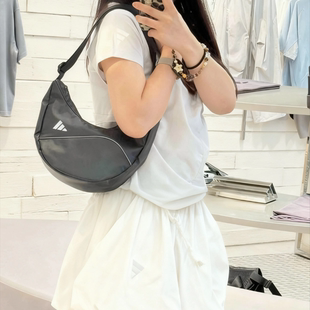 adidas阿迪达斯亮泽感格子布设计单肩包新款 女斜挎手提拎包JX4030