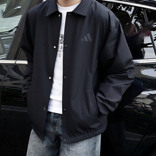 阿迪达斯加绒棒球服男春季新款夹克防风美式宽松复古外套 JN0114