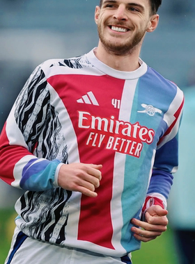 ADIDAS阿迪达斯阿森纳球员热身训练排汗长袖训练服 JE7564