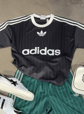 阿迪达斯三叶草童装夏季男大童短袖运动休闲速干半袖T恤 IT7882