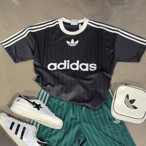 阿迪达斯三叶草童装夏季男大童短袖运动休闲速干半袖T恤 IT7882