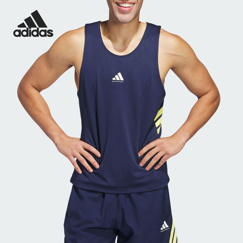 Adidas阿迪达斯双面穿夏季款男士热身无袖宽松运动背心 JN4707